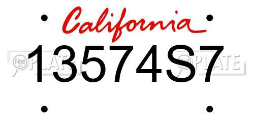 13574S7 California License Plate