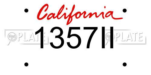 1357II California License Plate