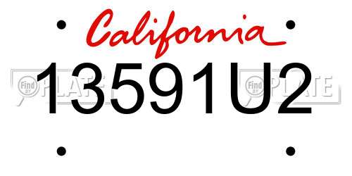 13591U2 California License Plate