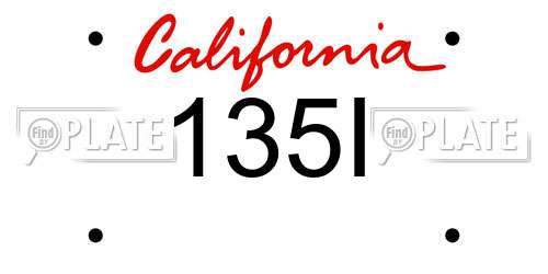 135I California License Plate