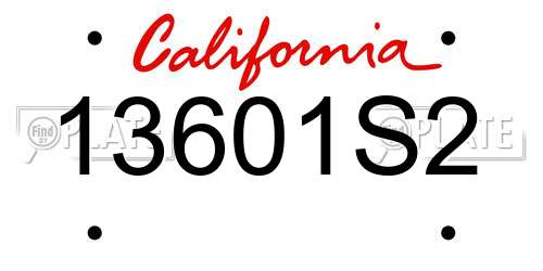 13601S2 California License Plate