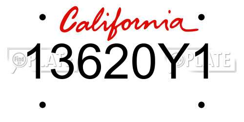 13620Y1 California License Plate
