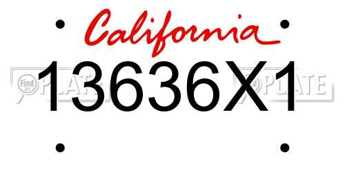 13636X1 California License Plate