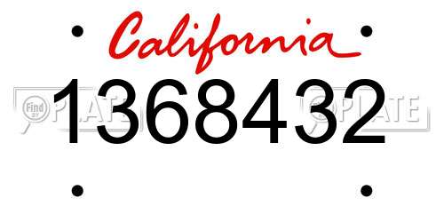 1368432 California License Plate