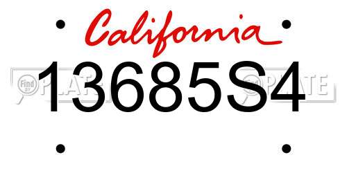 13685S4 California License Plate