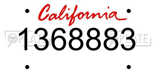 1368883 California License Plate