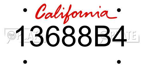 13688B4 California License Plate