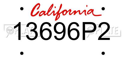 13696P2 California License Plate