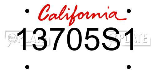 13705S1 California License Plate