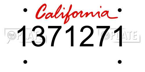 1371271 California License Plate