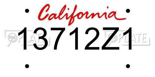 13712Z1 California License Plate