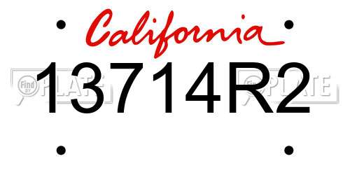 13714R2 California License Plate