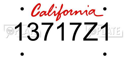 13717Z1 California License Plate