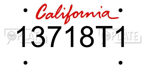 13718T1 California License Plate