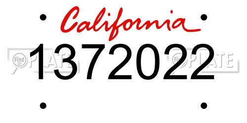 1372022 California License Plate