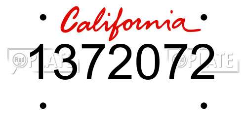 1372072 California License Plate
