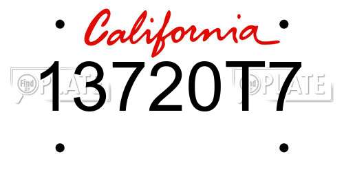 13720T7 California License Plate