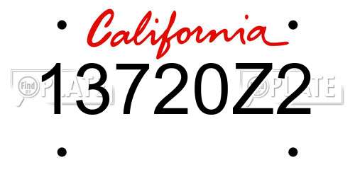 13720Z2 California License Plate