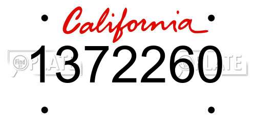 1372260 California License Plate