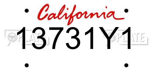 13731Y1 California License Plate