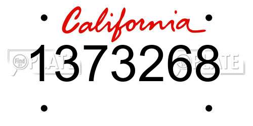 1373268 California License Plate