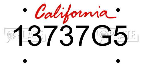 13737G5 California License Plate