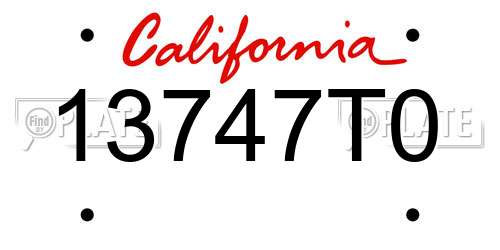 13747T0 California License Plate