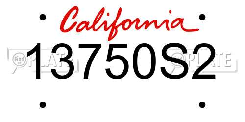 13750S2 California License Plate