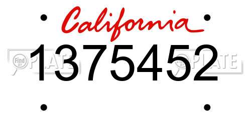 1375452 California License Plate