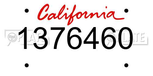 1376460 California License Plate