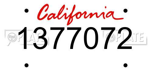 1377072 California License Plate