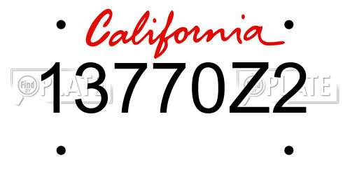 13770Z2 California License Plate