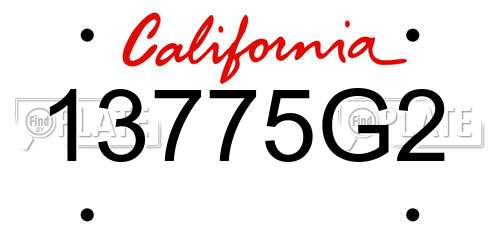 13775G2 California License Plate