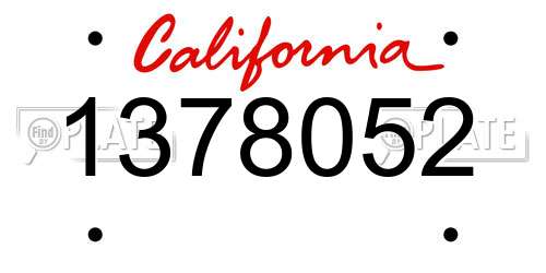 1378052 California License Plate