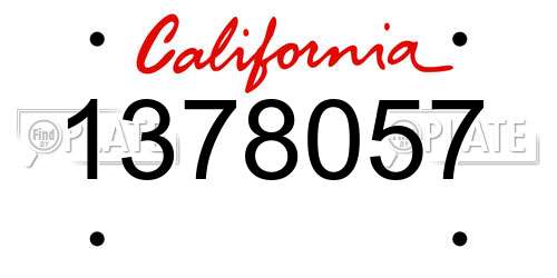 1378057 California License Plate