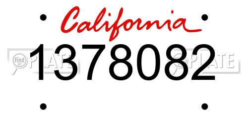 1378082 California License Plate