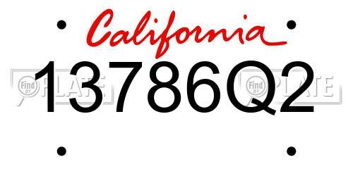 13786Q2 California License Plate