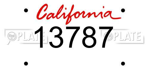 13787 California License Plate