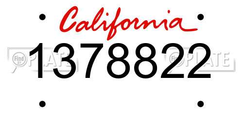 1378822 California License Plate