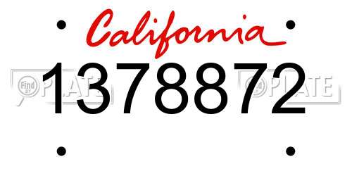 1378872 California License Plate