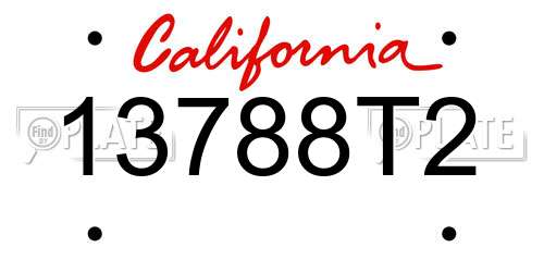 13788T2 California License Plate
