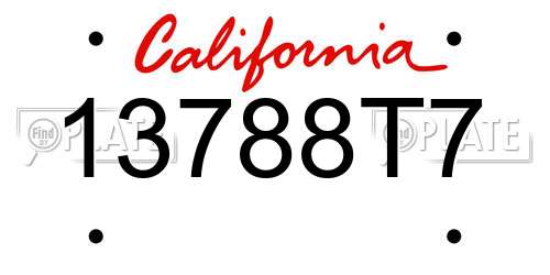 13788T7 California License Plate