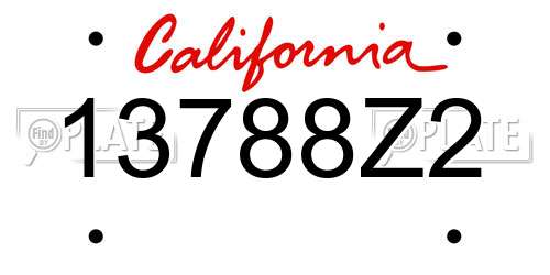 13788Z2 California License Plate