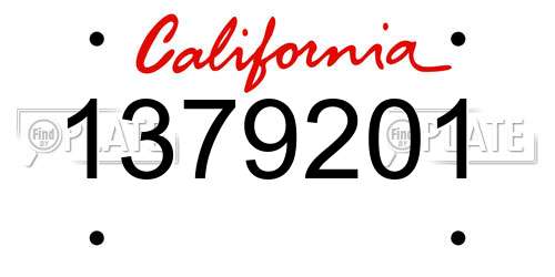 1379201 California License Plate