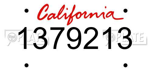 1379213 California License Plate