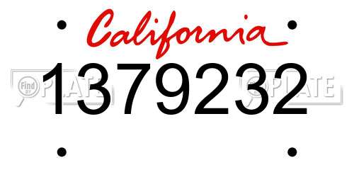 1379232 California License Plate