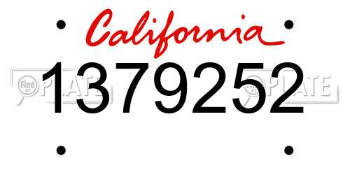 1379252 California License Plate