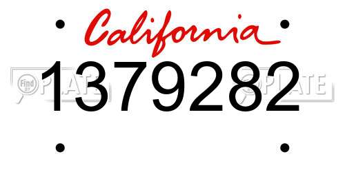 1379282 California License Plate