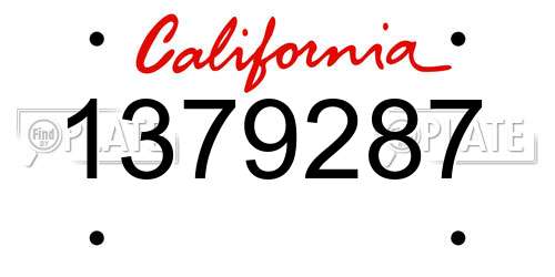 1379287 California License Plate