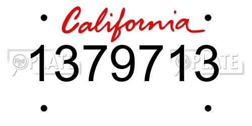 1379713 California License Plate